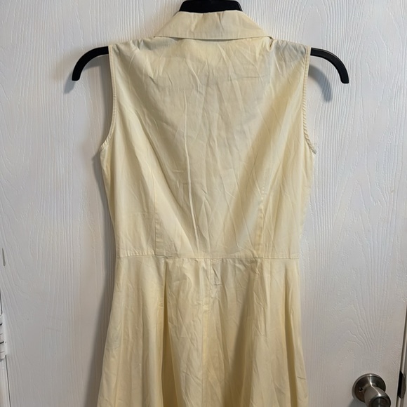 J. Peterman Light Yellow Sleeveless Shirtwaist Button Down 100% Cotton Size 6 - Picture 6 of 12